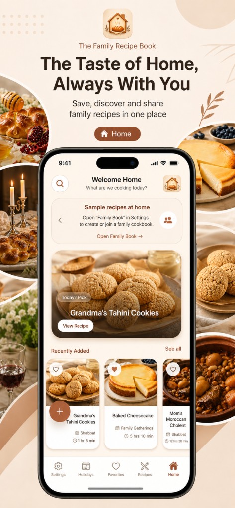 Scent of Home — live home screen with family recipes